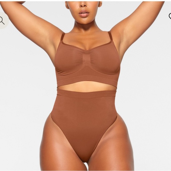 Skims Sheer Sculpt High Waist Thong in Bronze Plus Size 4X NWT - Picture 1 of 8